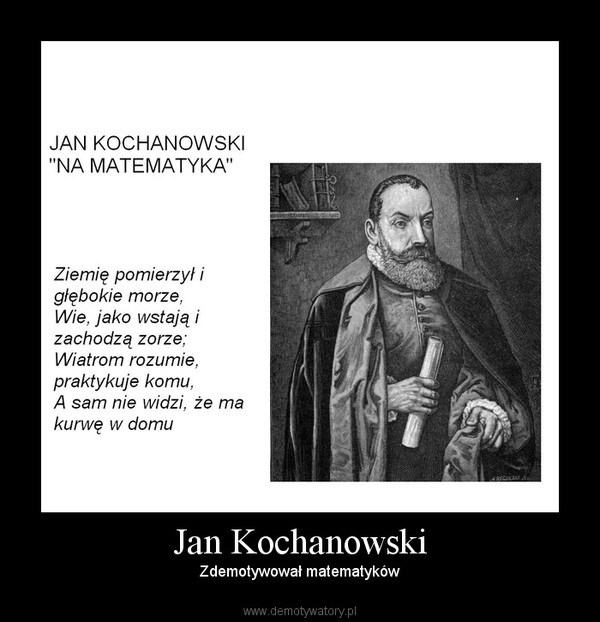 Jan Kochanowski – Zdemotywował matematyków 