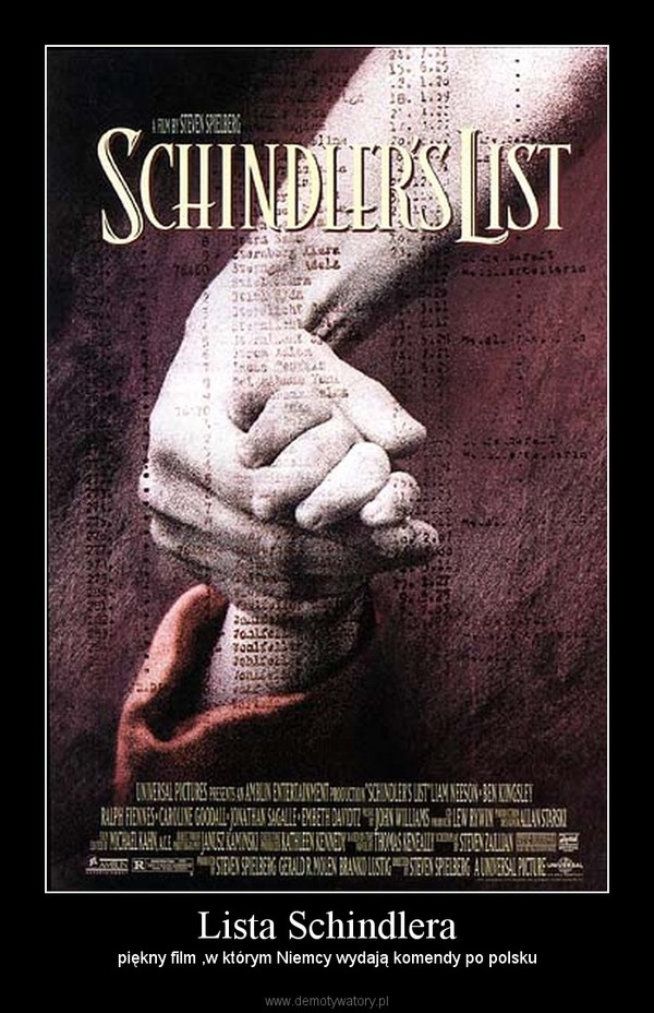 Lista Schindlera – piękny film ,w którym Niemcy wydają komendy po polsku 