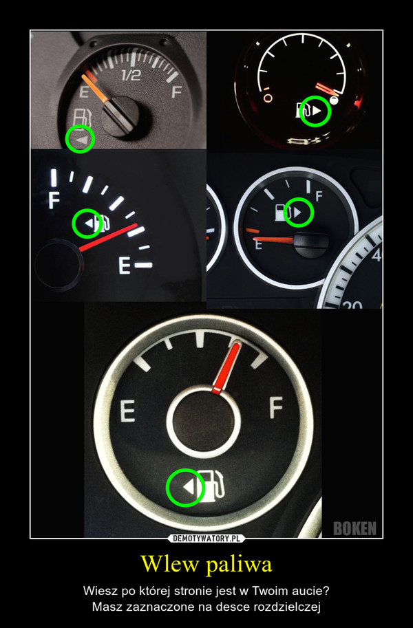 Wlew paliwa – Wiesz po której stronie jest w Twoim aucie?Masz zaznaczone na desce rozdzielczej 
