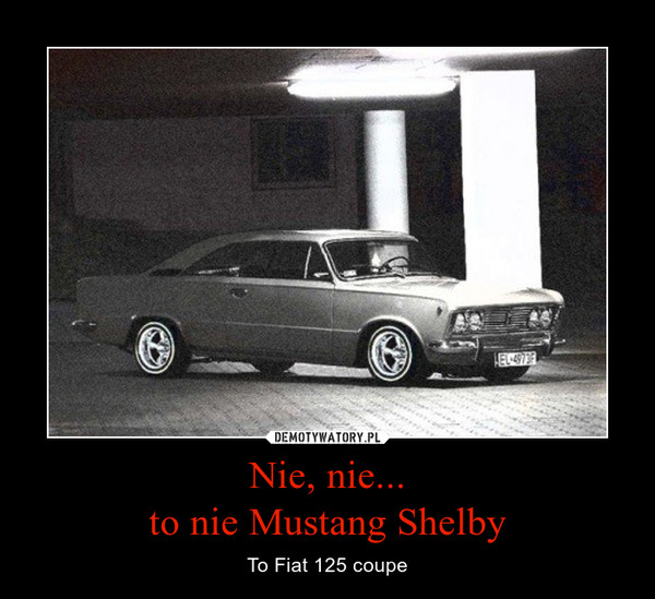 Nie, nie...
to nie Mustang Shelby