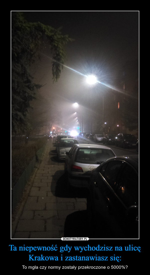 Ta niepewność gdy wychodzisz na ulicę Krakowa i zastanawiasz się: – To mgła czy normy zostały przekroczone o 5000%? 