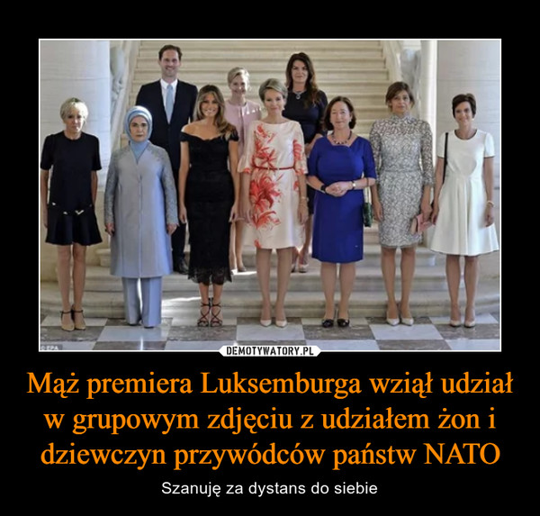 Mąż premiera Luksemburga wziął udział w grupowym zdjęciu z udziałem żon i dziewczyn przywódców państw NATO