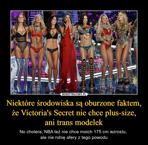 Niektóre środowiska są oburzone faktem, że Victoria's Secret nie chce plus-size, ani trans modelek