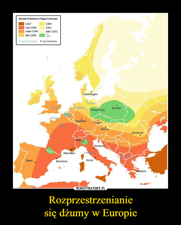Rozprzestrzenianiesię dżumy w Europie –  
