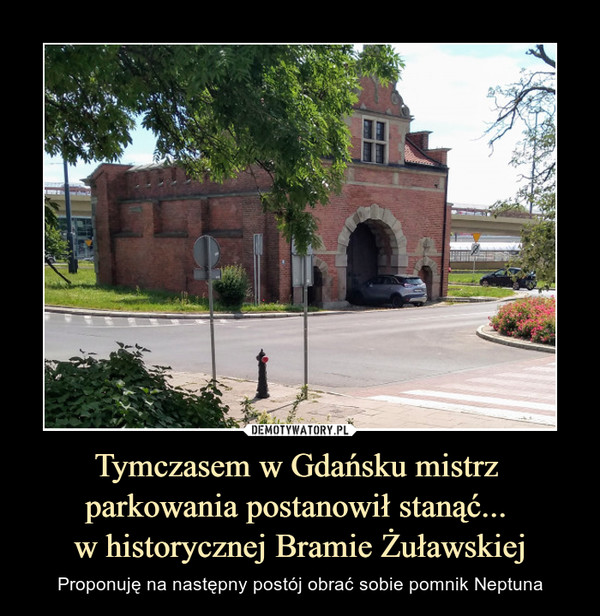 Tymczasem w Gdańsku mistrz 
parkowania postanowił stanąć... 
w historycznej Bramie Żuławskiej