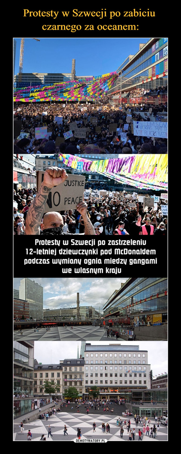 Protesty w Szwecji po zabiciu 
czarnego za oceanem: