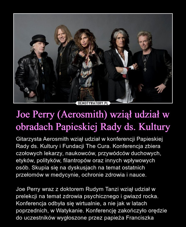 Joe Perry (Aerosmith) wziął udział w obradach Papieskiej Rady ds. Kultury