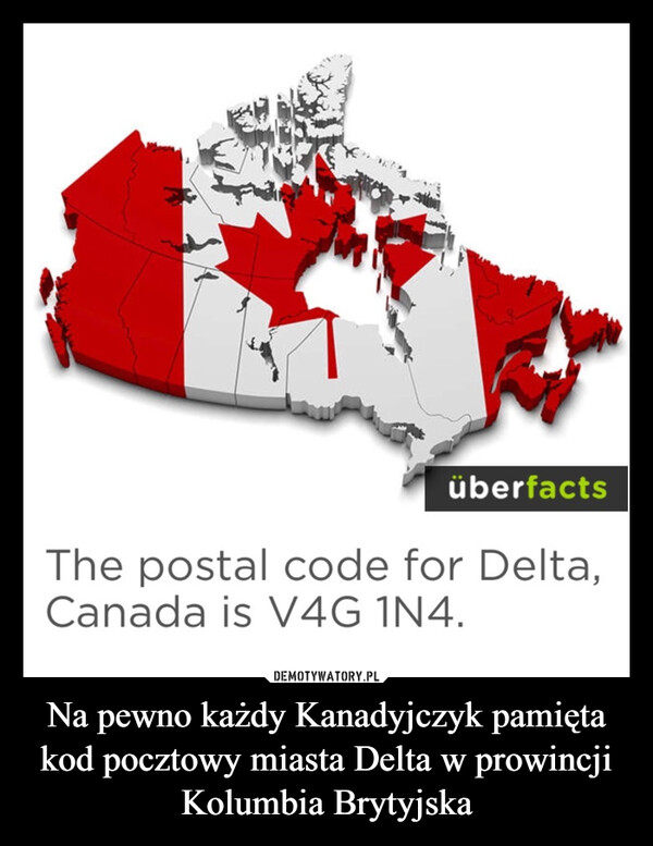Na pewno każdy Kanadyjczyk pamięta kod pocztowy miasta Delta w prowincji Kolumbia Brytyjska –  