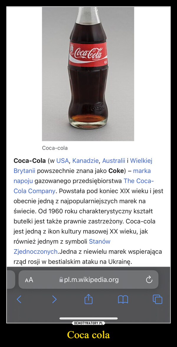 Coca cola –  
