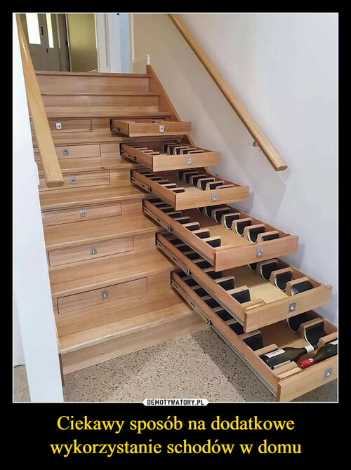 Ciekawy sposób na dodatkowe wykorzystanie schodów w domu