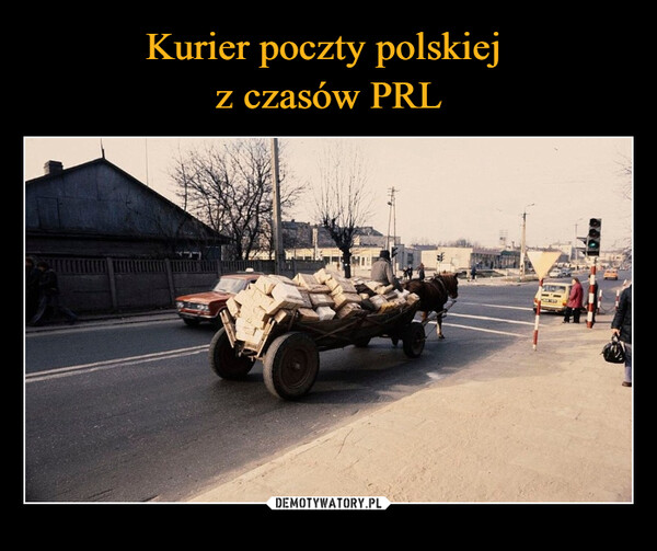 Kurier poczty polskiej 
z czasów PRL