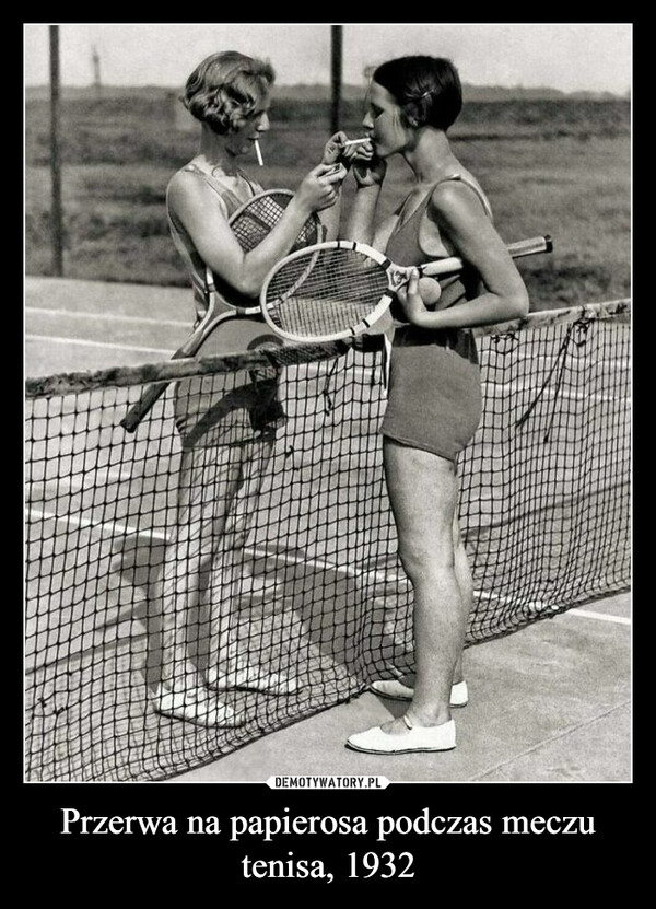Przerwa na papierosa podczas meczu tenisa, 1932 –  